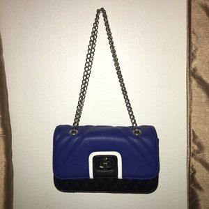 blue and black bag